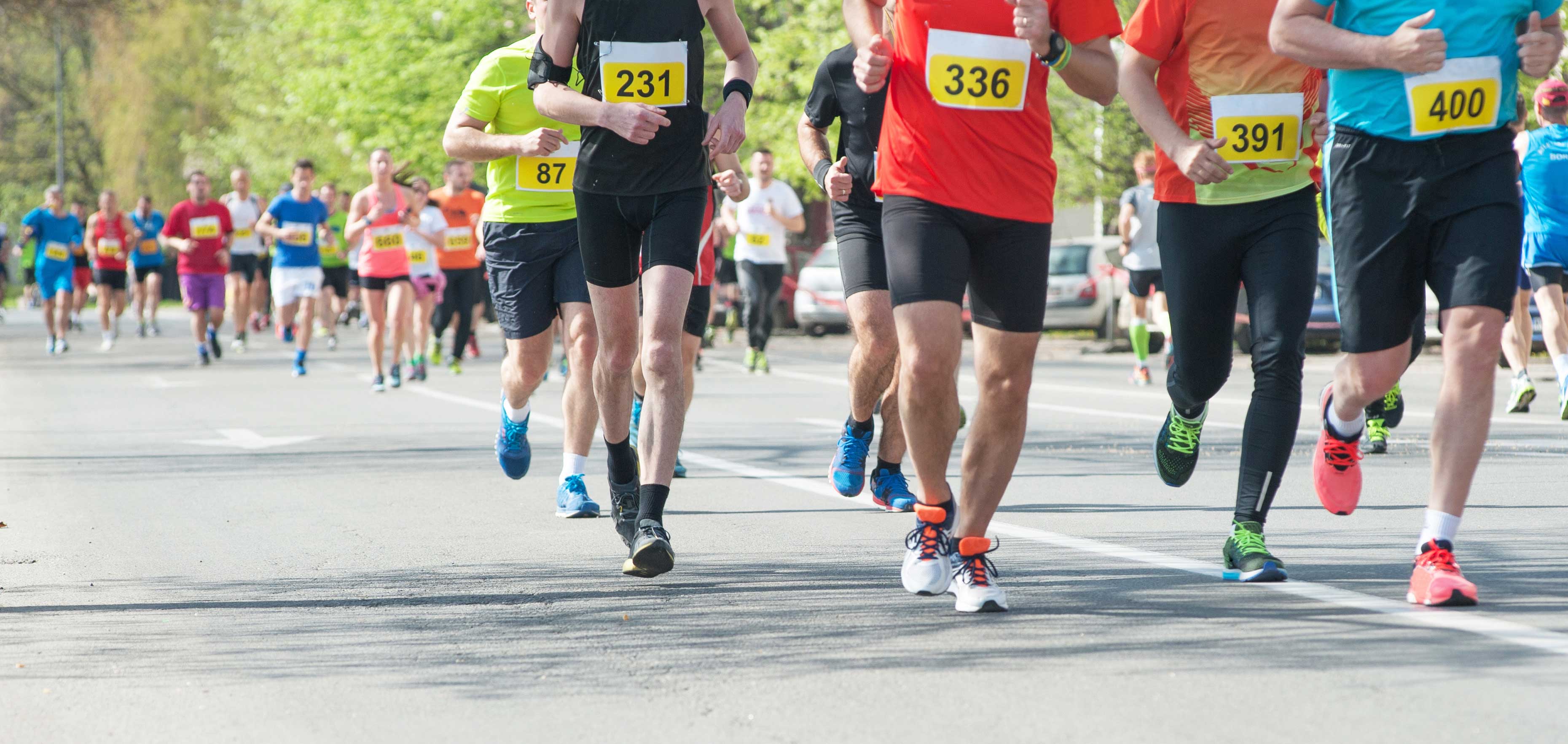 Runners running a half marathon 